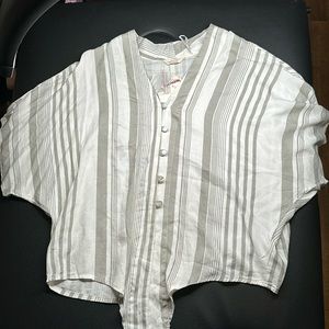 White and gray Casual blouse